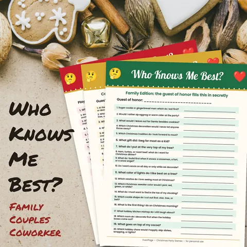 Christmas Who Knows Me Best Game preview