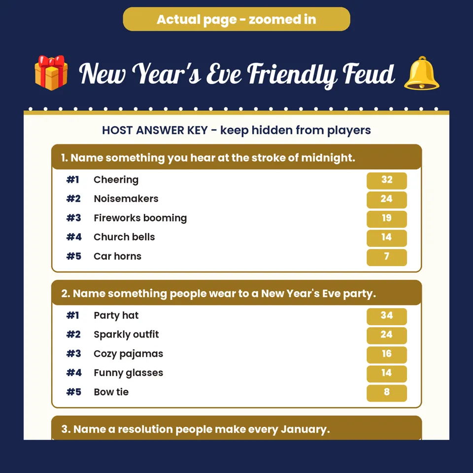 New Year's Eve Friendly Feud Game, image 5 of 5