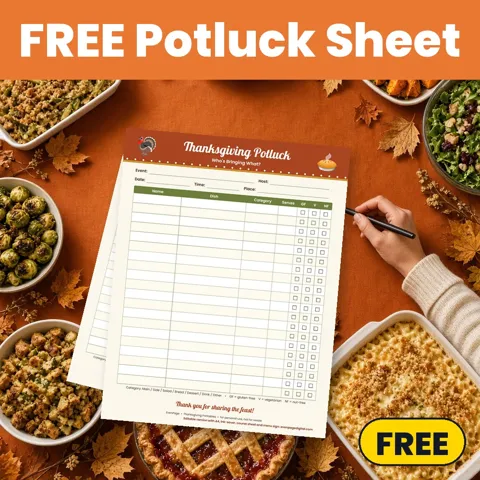 Free Thanksgiving Potluck Sign Up Sheet preview