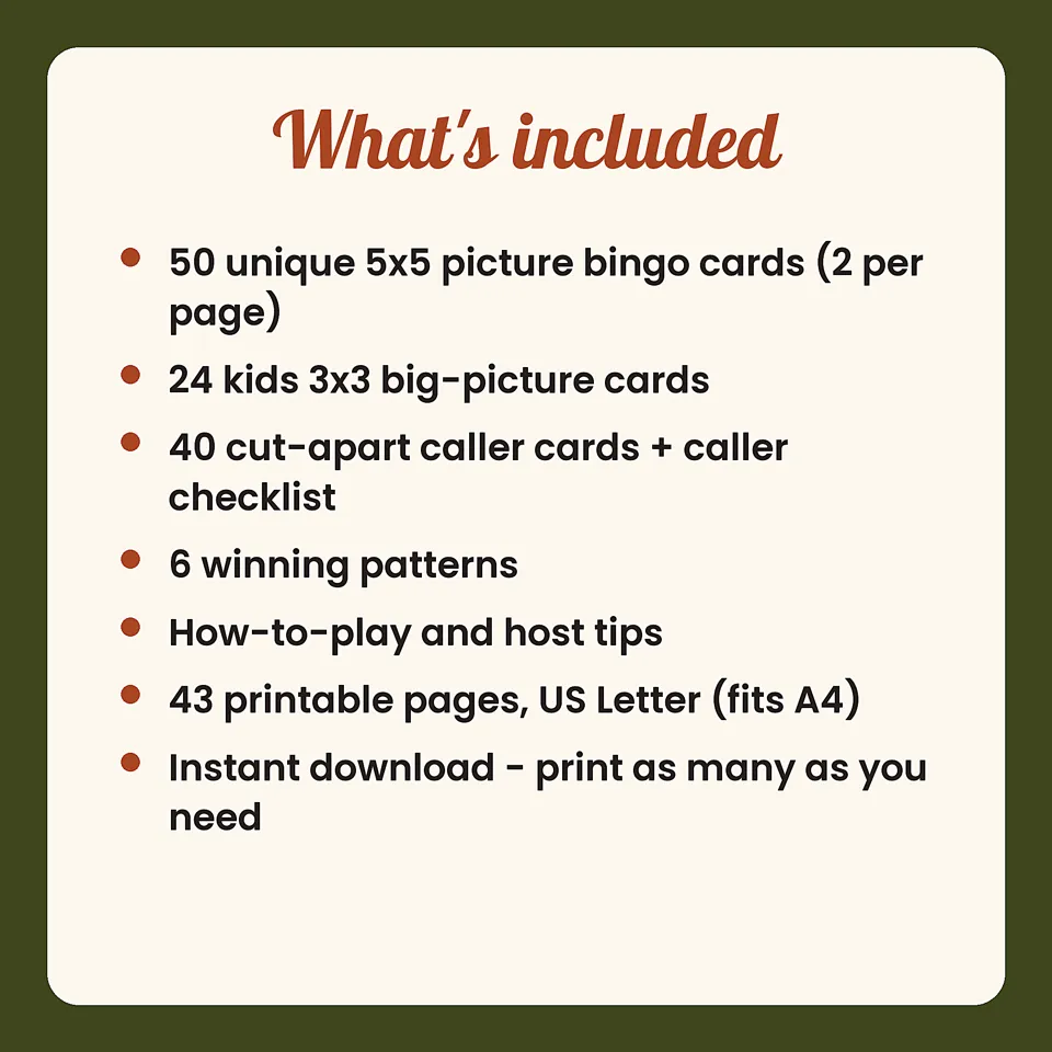 Thanksgiving Bingo Game, image 3 of 5