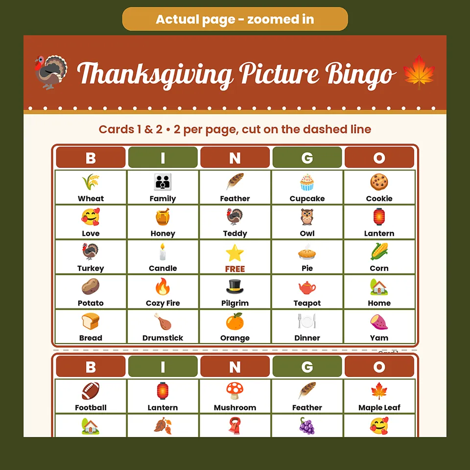 Thanksgiving Bingo Game, image 5 of 5