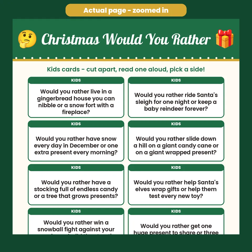 Christmas Would You Rather Game, image 5 of 5