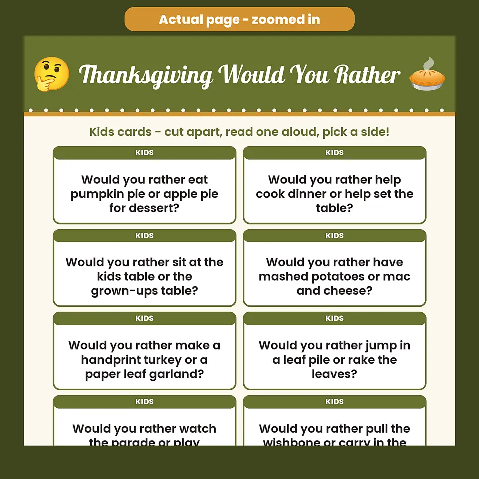 Thanksgiving Would You Rather Game, image 5 of 5